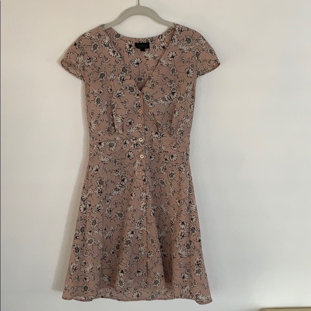 TopShop floral dress with cap sleeves